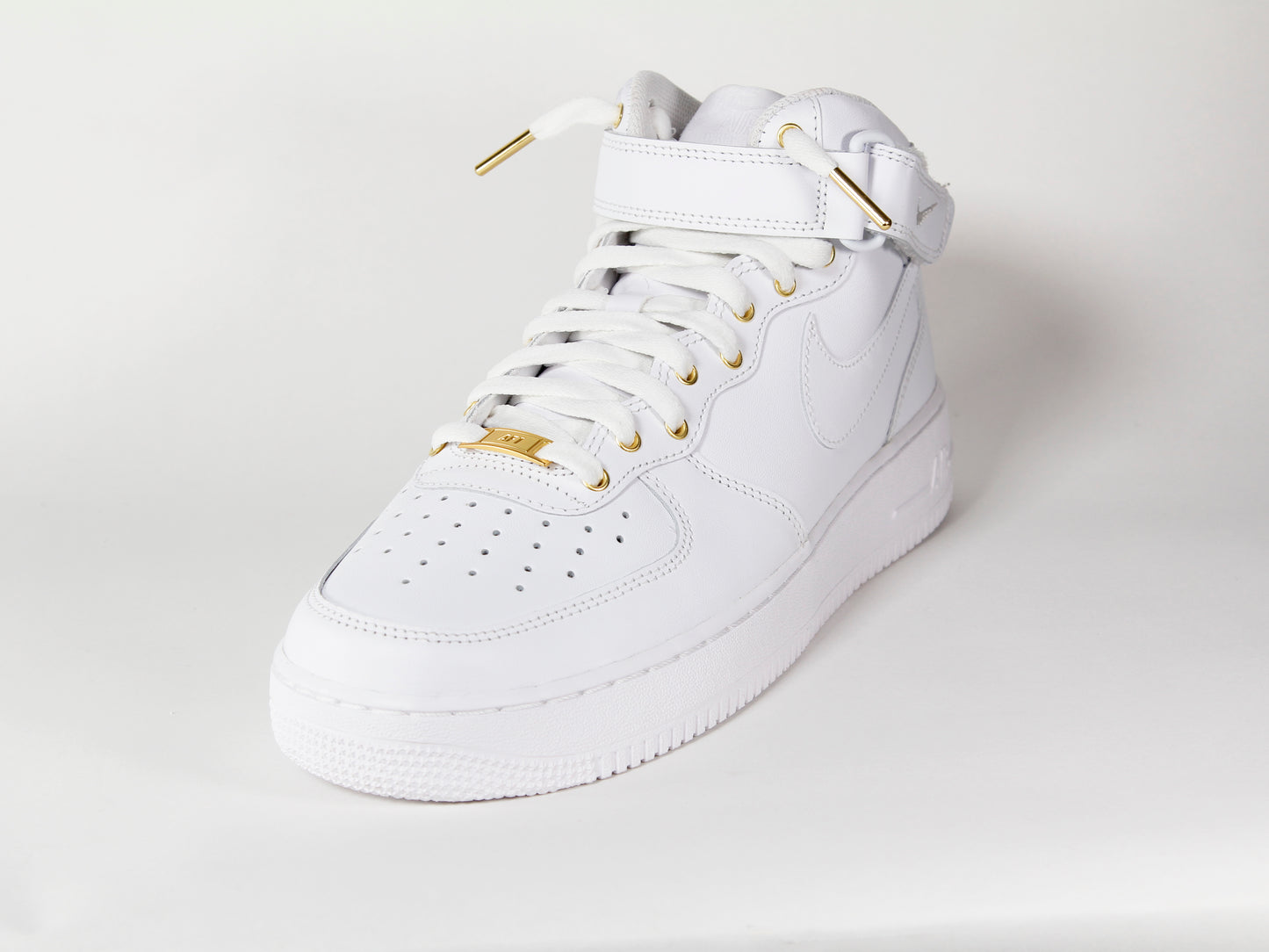 Custom Air Force 1 Mid White & Gold (Mens)
