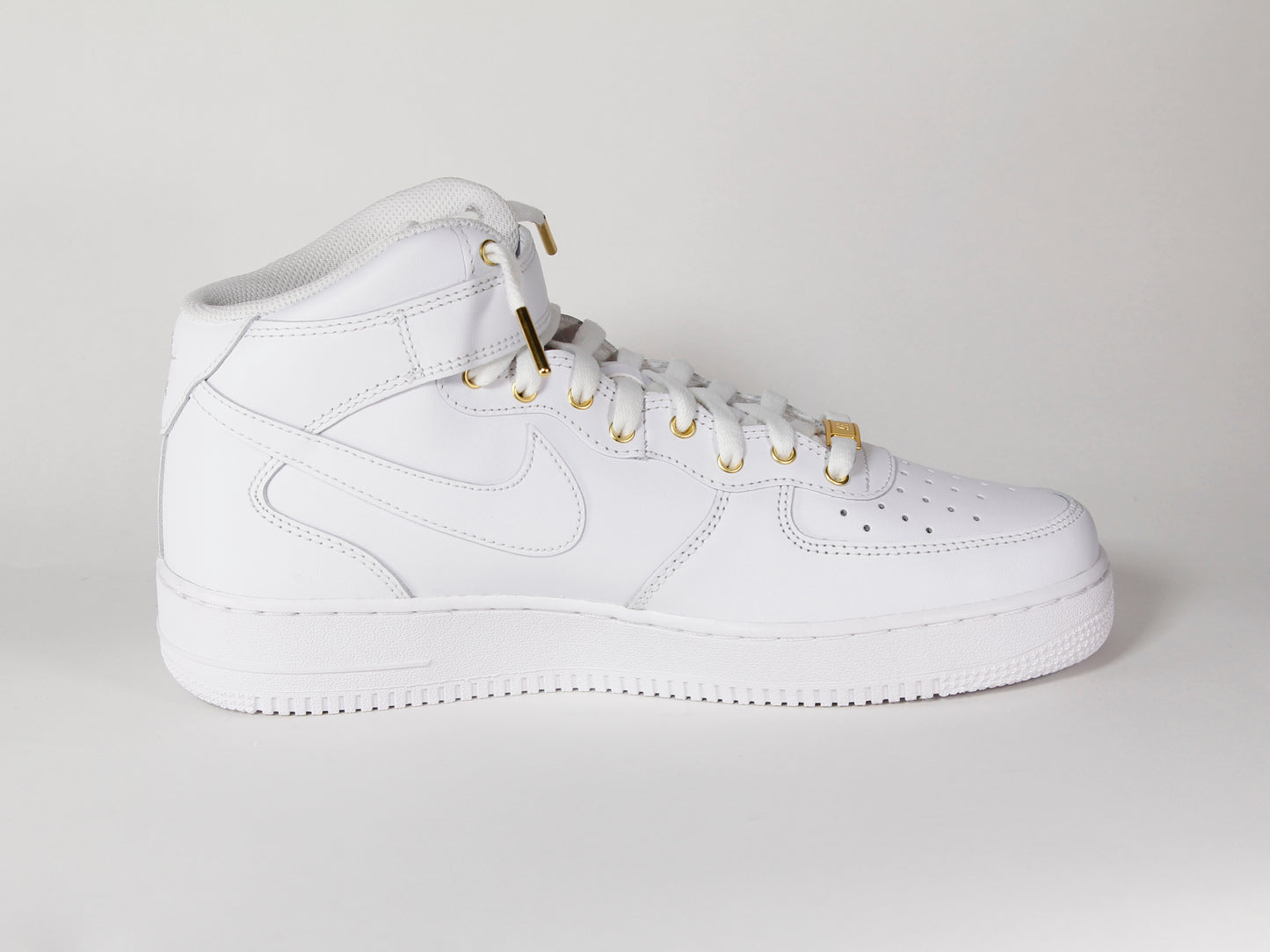 Custom Air Force 1 Mid White & Gold (Mens)