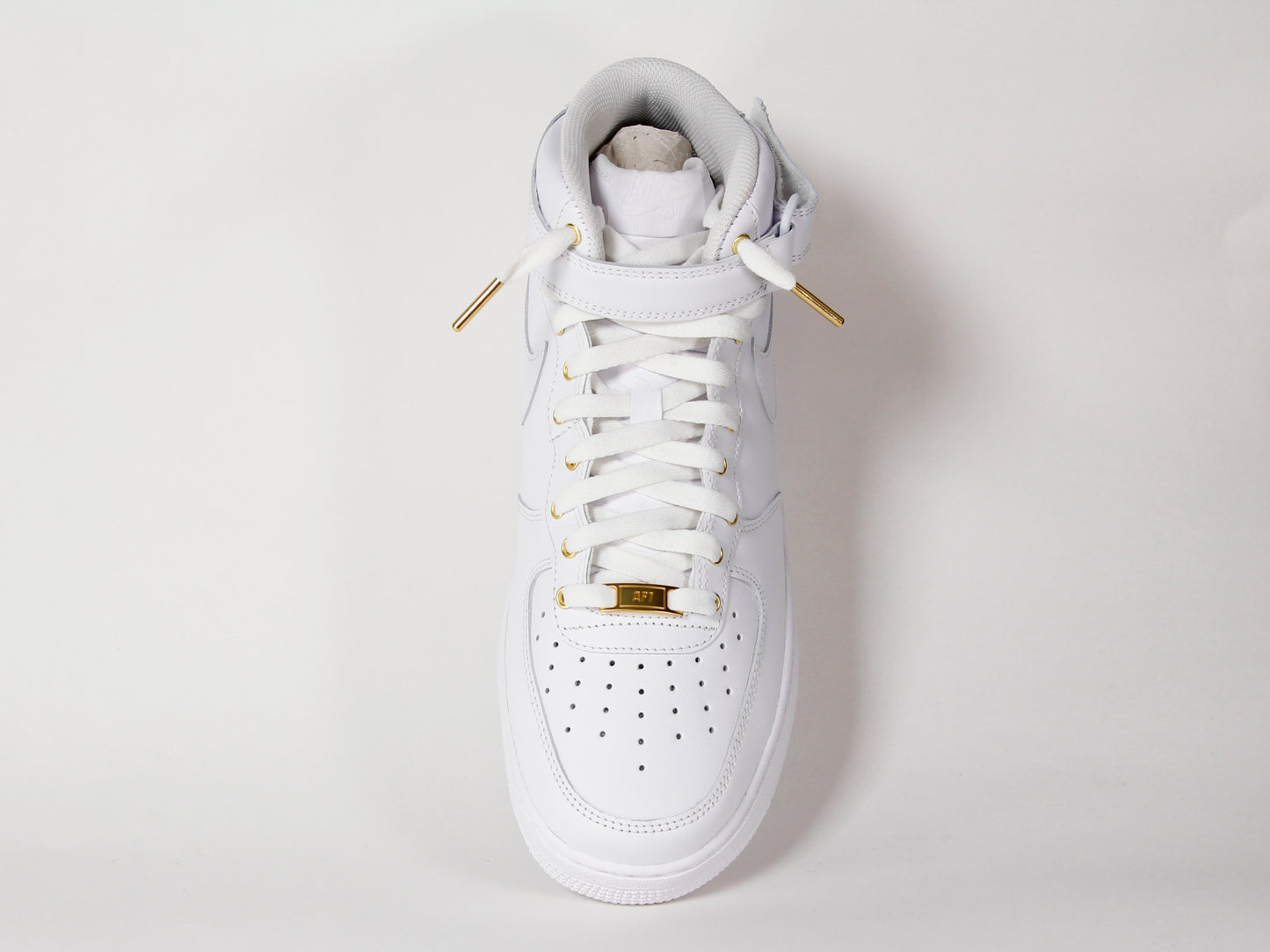 Custom Air Force 1 Mid White & Gold (Mens)