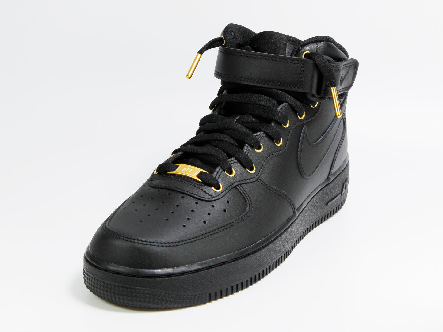 Custom Air Force 1 Mid Black & Gold (MENS)