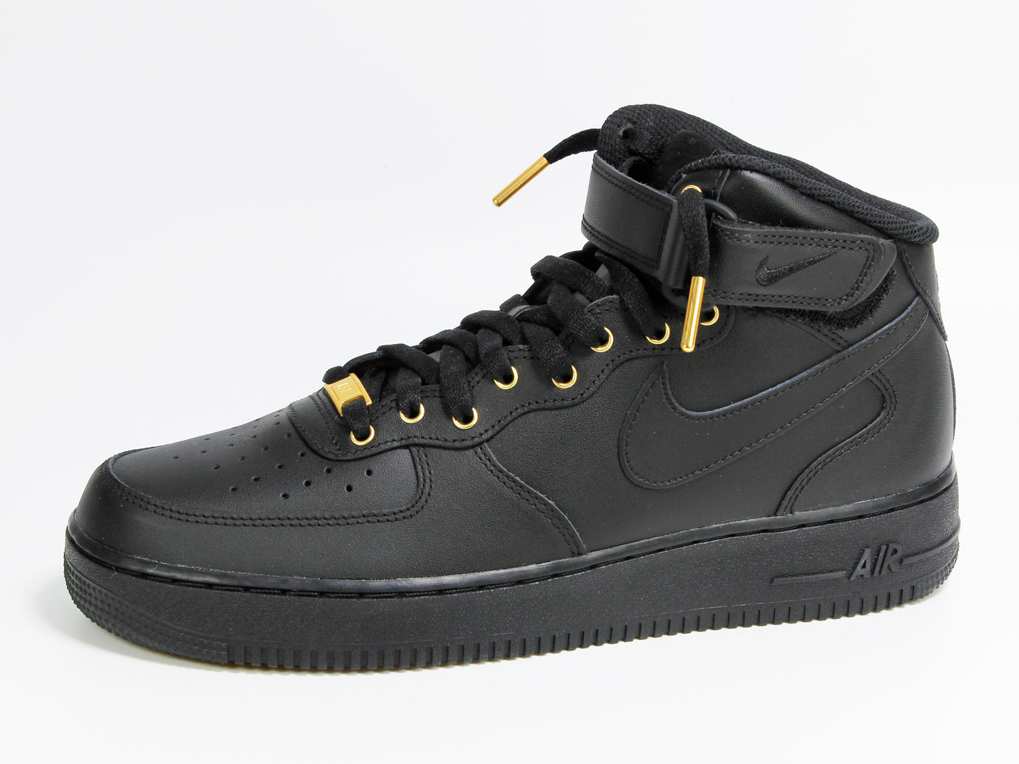 Custom Air Force 1 Mid Black & Gold (MENS)