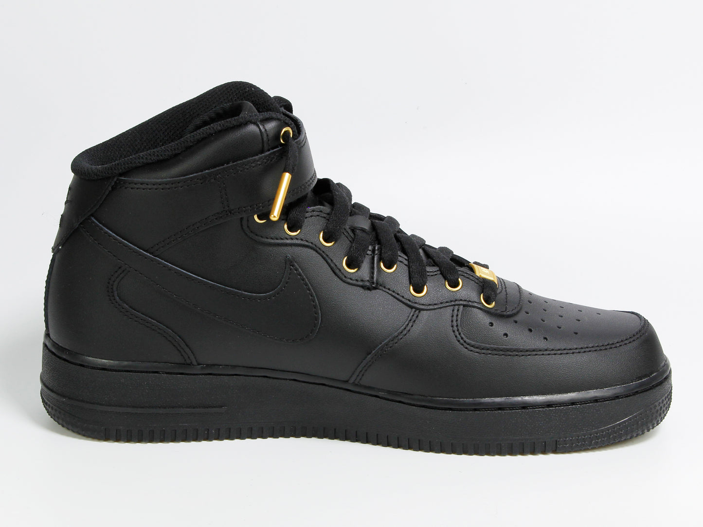 Custom Air Force 1 Mid Black & Gold (MENS)