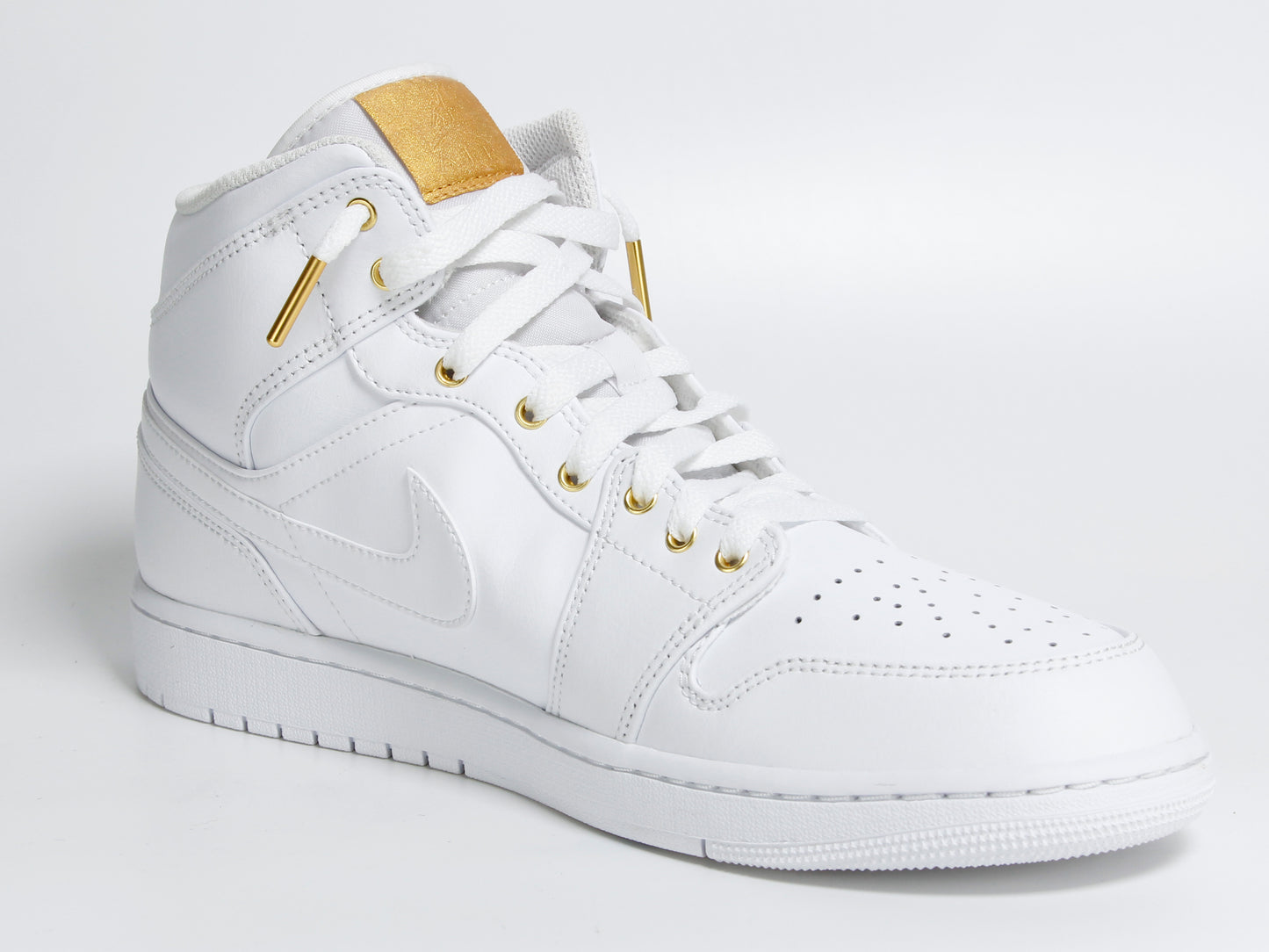 Custom Jordan 1 Mid White & Gold (MENS)
