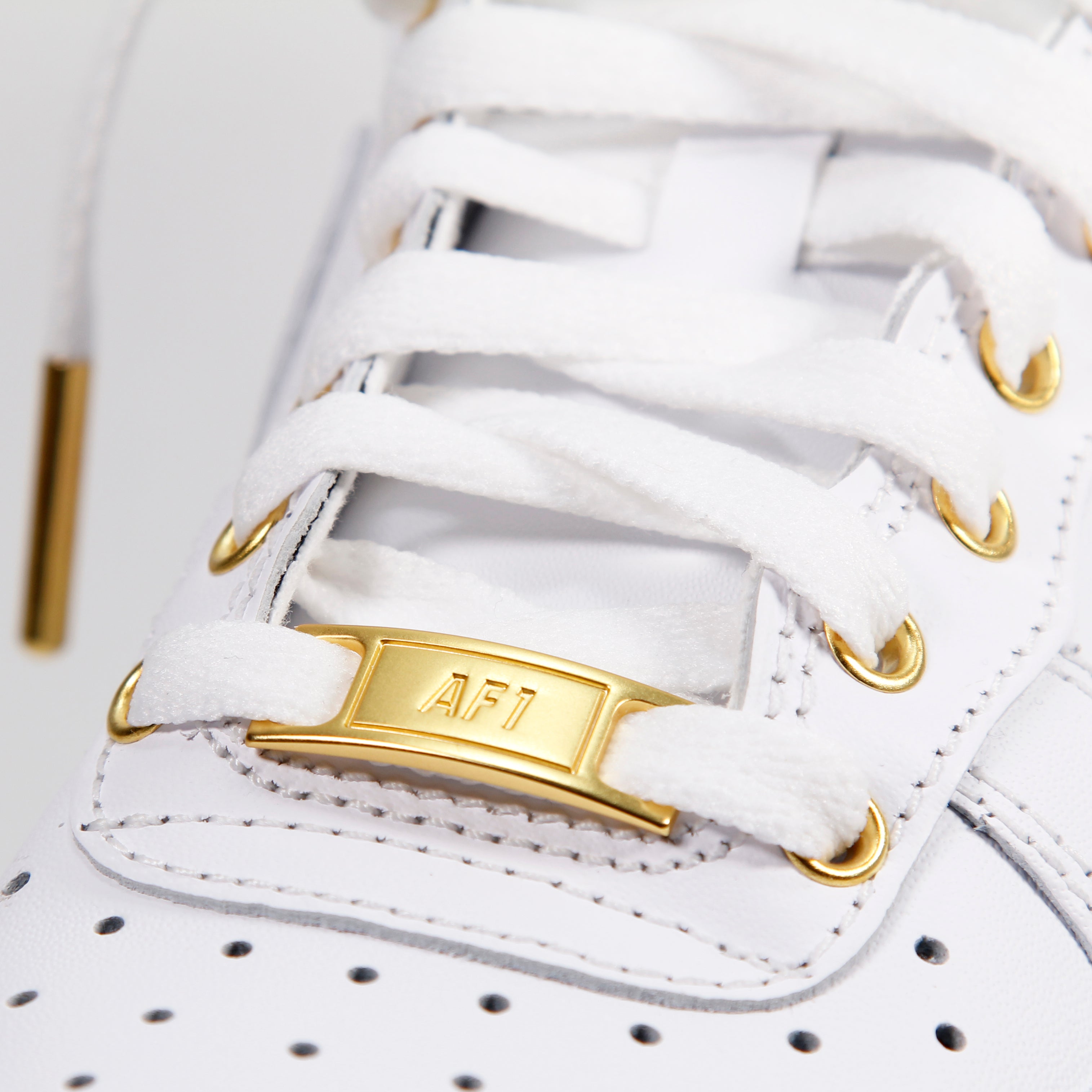 Nike Custom Air Force 1 Metallic Gold Bronze Outline Shoes Sneakers Mens  Women