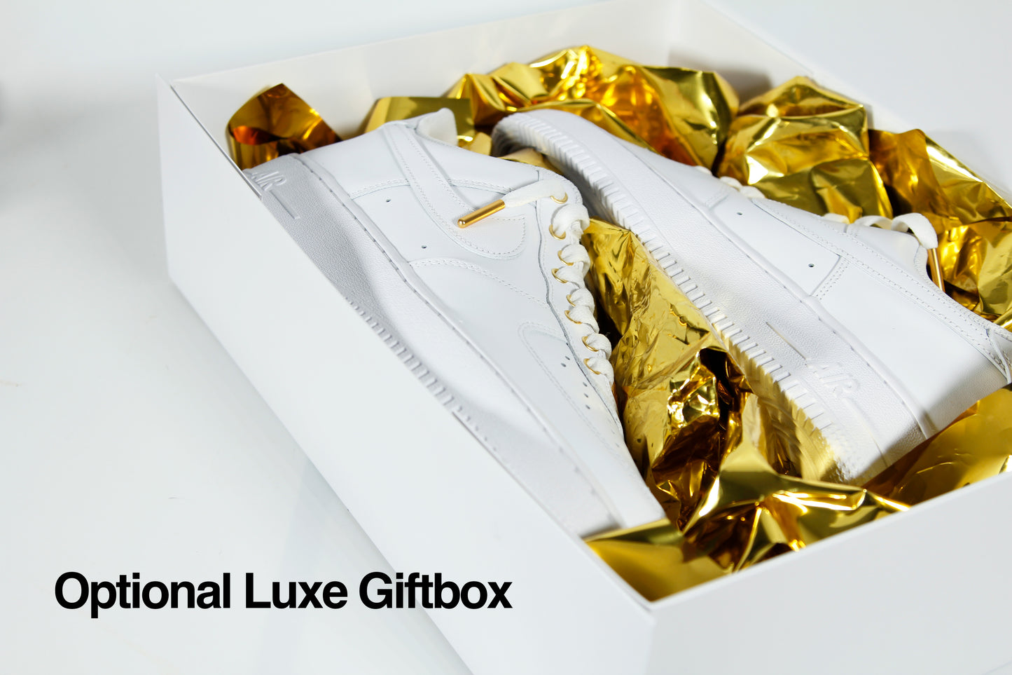 White with Gold Accents Custom Air Force 1 (Mens)