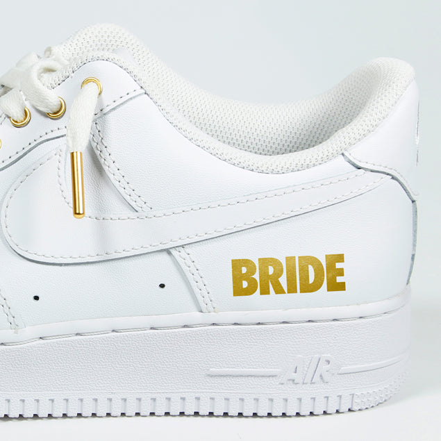 "Bride" Air Force 1 Low White & Gold (WOMENS)