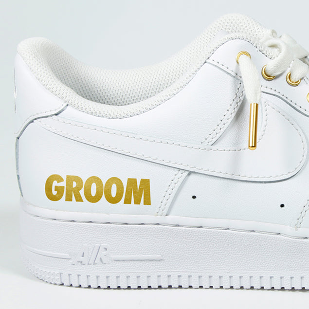 "Groom" Air Force 1 Low White & Gold (MENS)