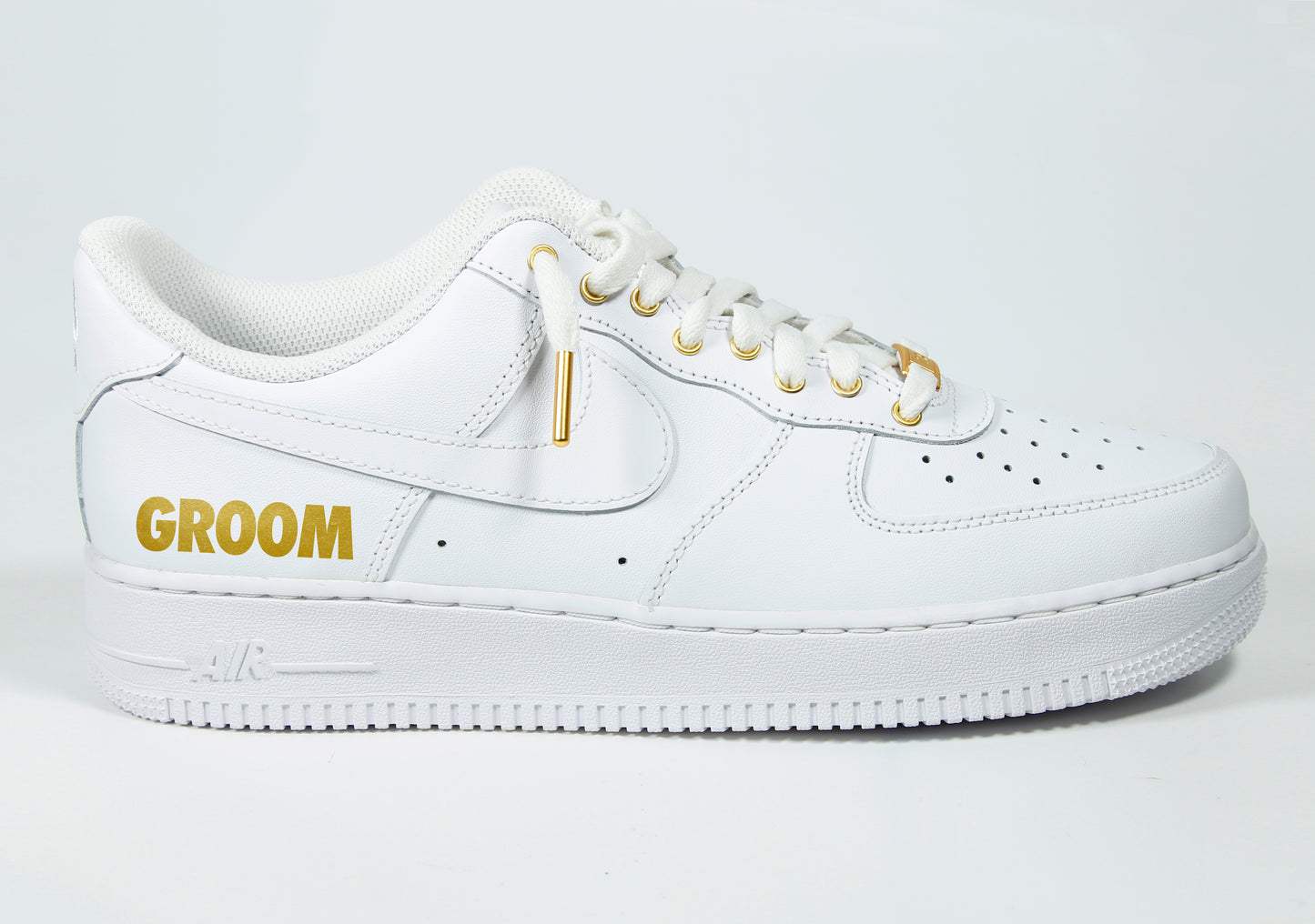 "Groom" Air Force 1 Low White & Gold (MENS)