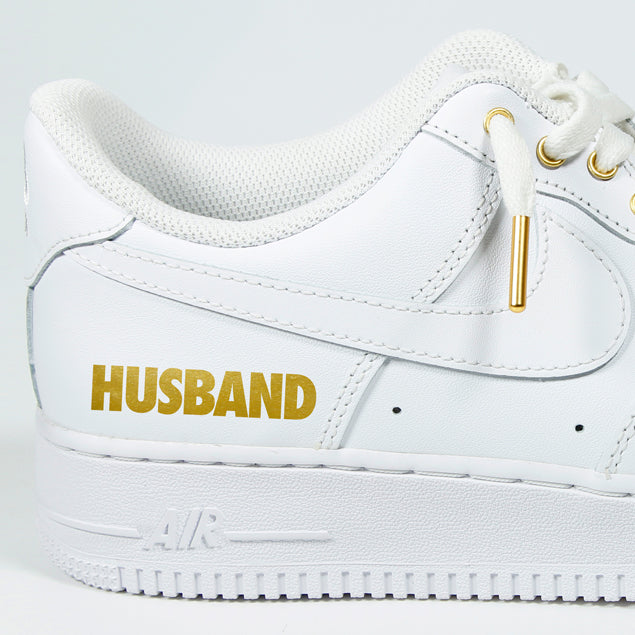 "Husband" Air Force 1 Low White & Gold (MENS)