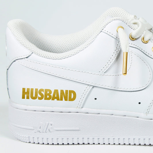 "Husband" Air Force 1 Low White & Gold (MENS)