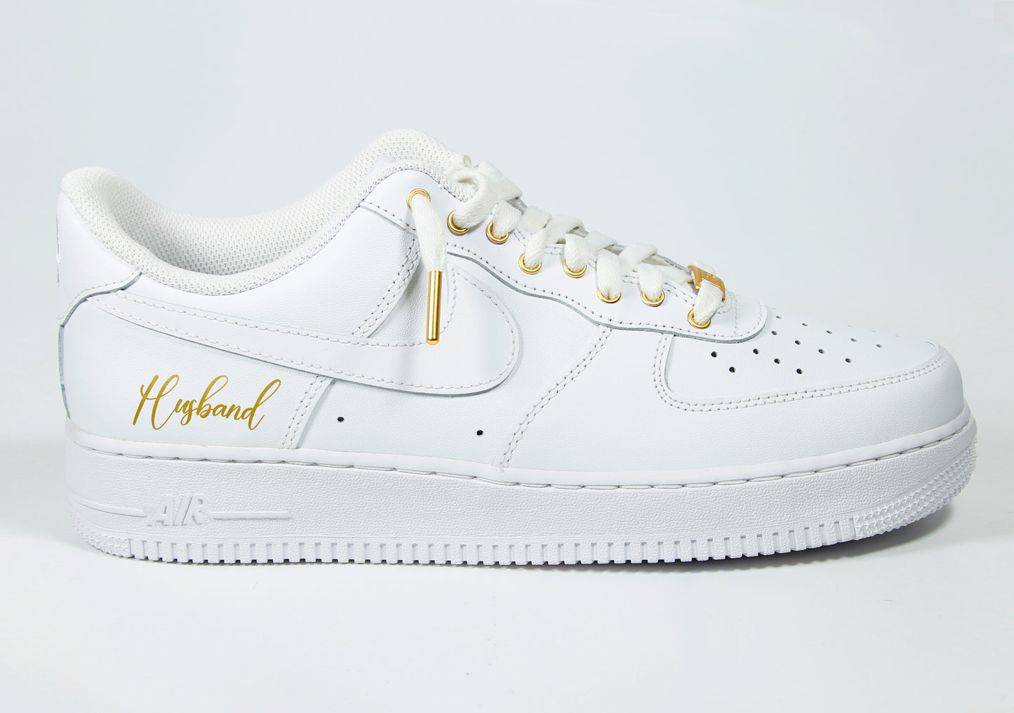 "Husband" Air Force 1 Low White & Gold (MENS)