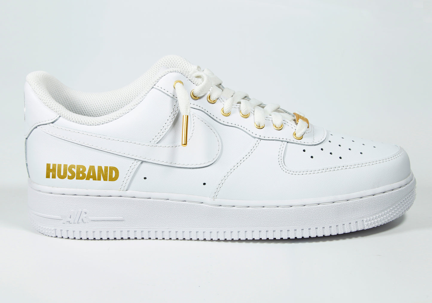 "Husband" Air Force 1 Low White & Gold (MENS)