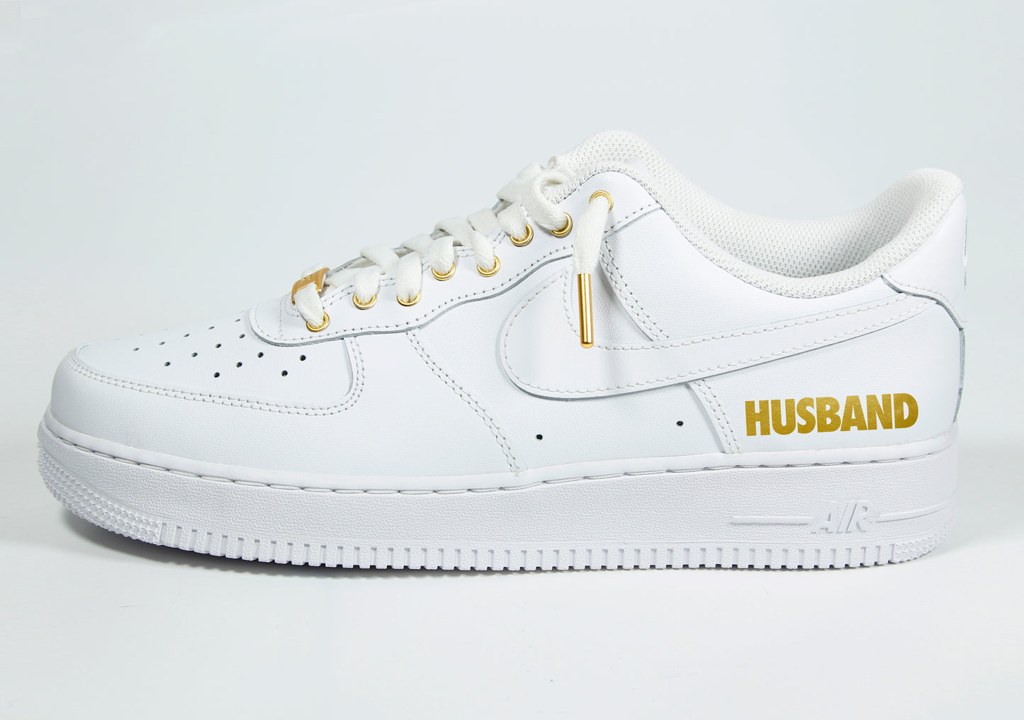 "Husband" Air Force 1 Low White & Gold (MENS)