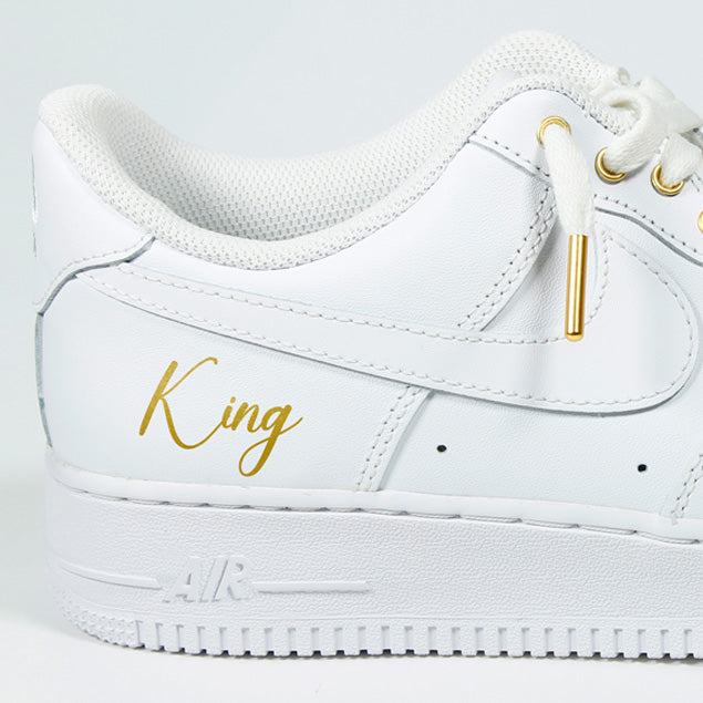 "King" Air Force 1 Low White & Gold (MENS)