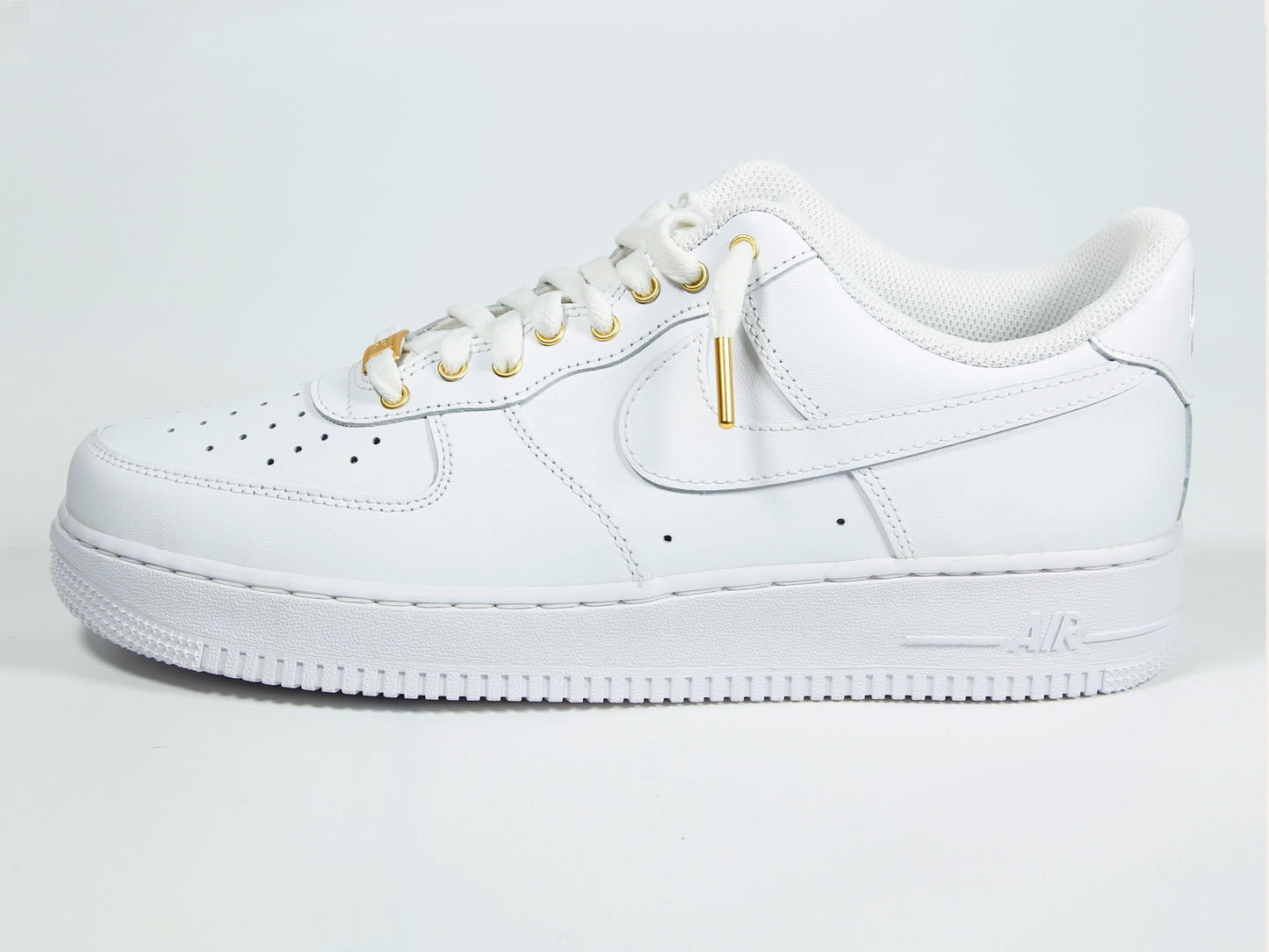 White with Gold Accents Custom Air Force 1 (Mens)