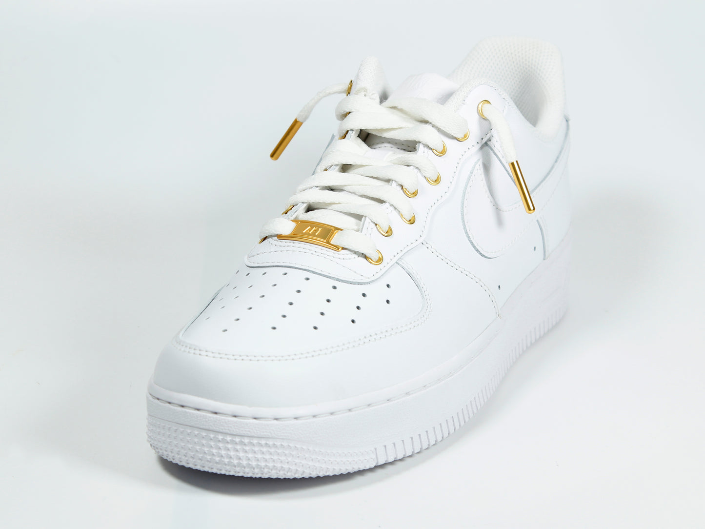 White with Gold Accents Custom Air Force 1 (Mens)