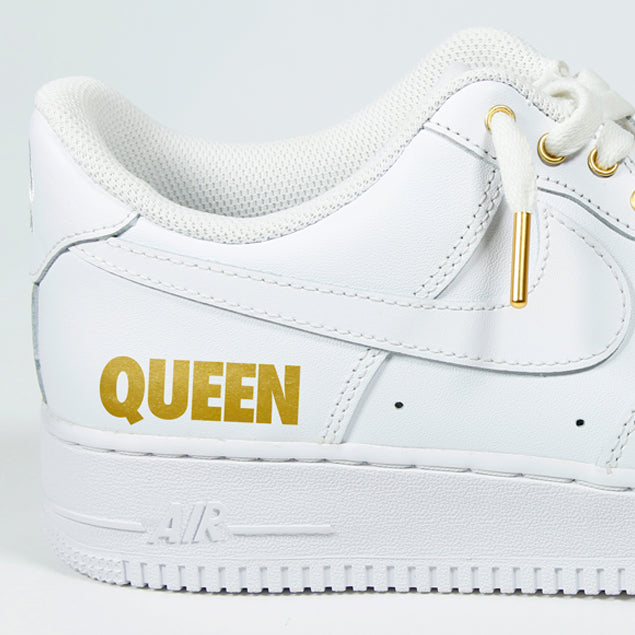 "Queen" Air Force 1 Low White & Gold (WOMENS)