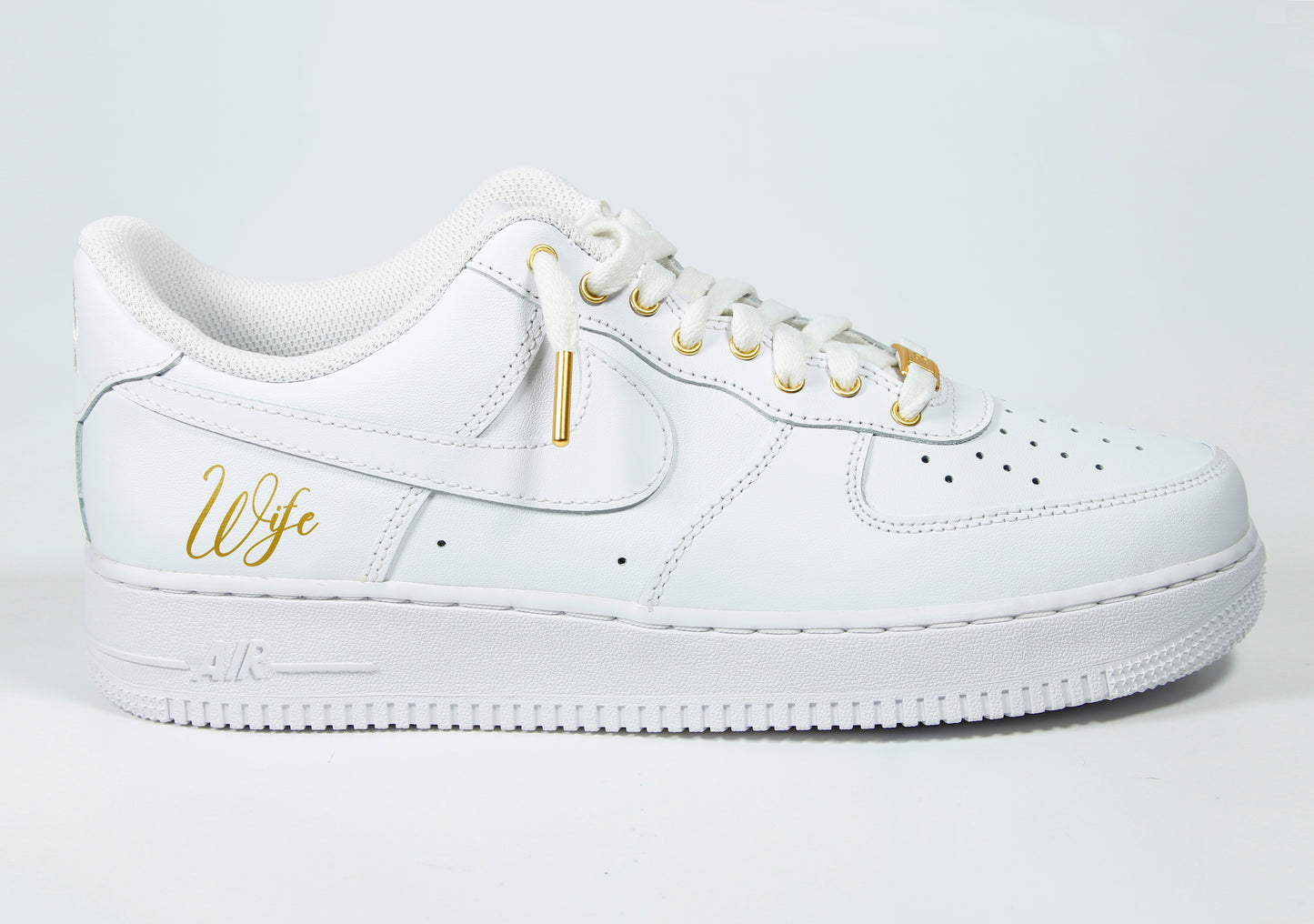 "Wife" Air Force 1 Low White & Gold (WOMENS)