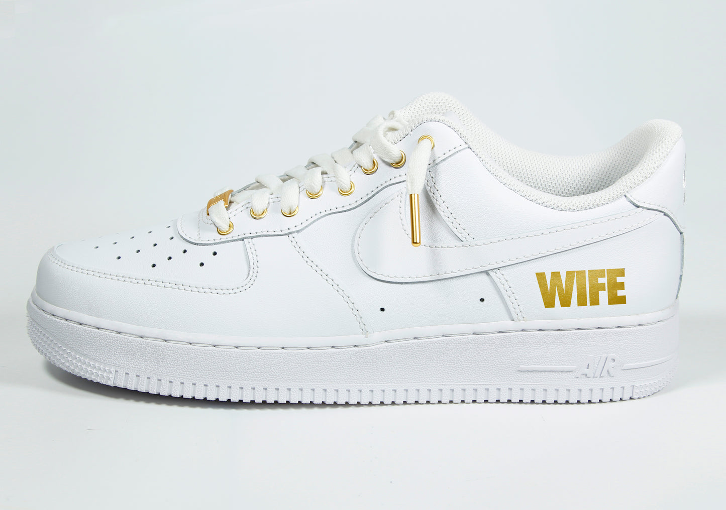 "Wife" Air Force 1 Low White & Gold (WOMENS)