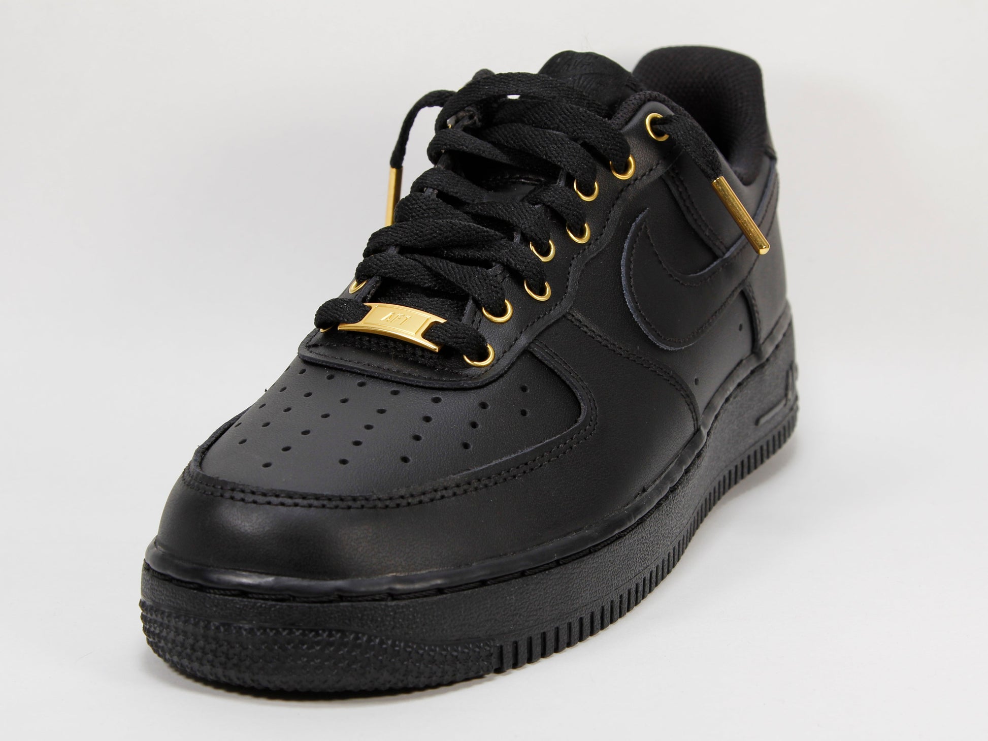 Custom Jordan 1 Low Black w/ Gold Accents – Primo Black