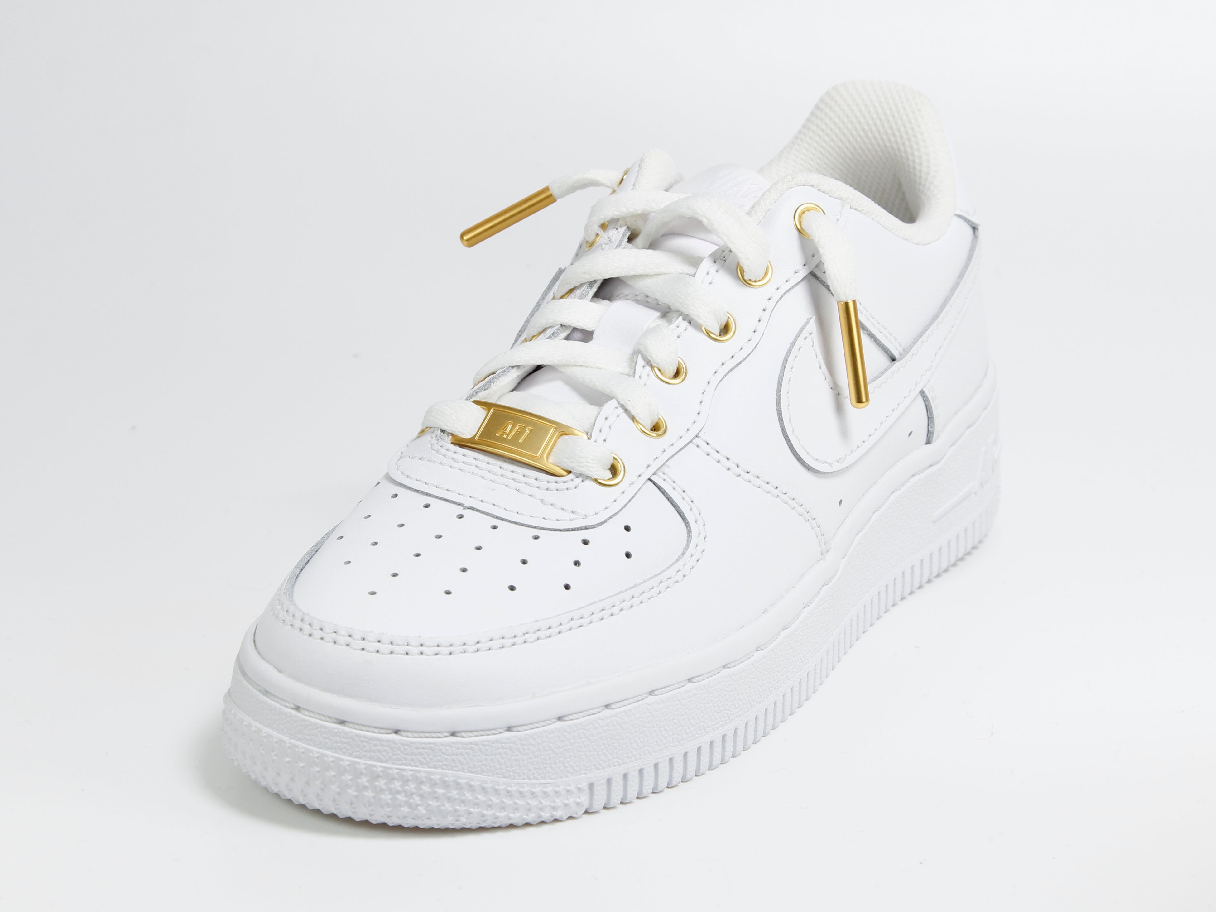 White and gold air hotsell force ones