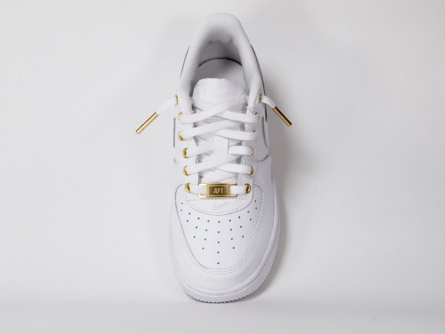 Custom Kids Force 1 White & Gold