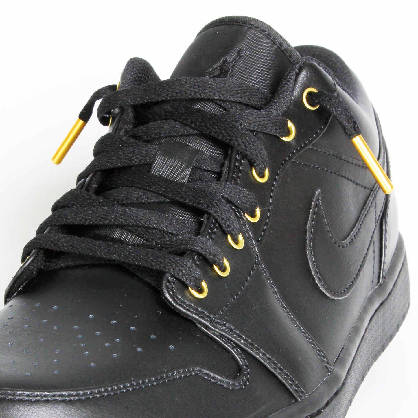 Custom Jordan 1 Low Black w/ Gold Accents – Primo Black