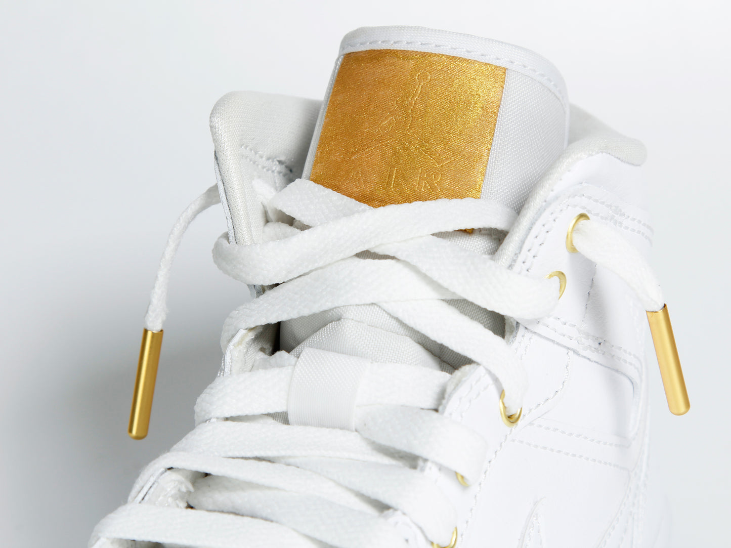 Women's Custom Jordan 1 Mid White & Gold