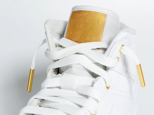 Women's Custom Jordan 1 Mid White & Gold