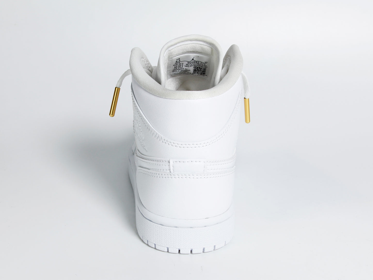 Women's Custom Jordan 1 Mid White & Gold
