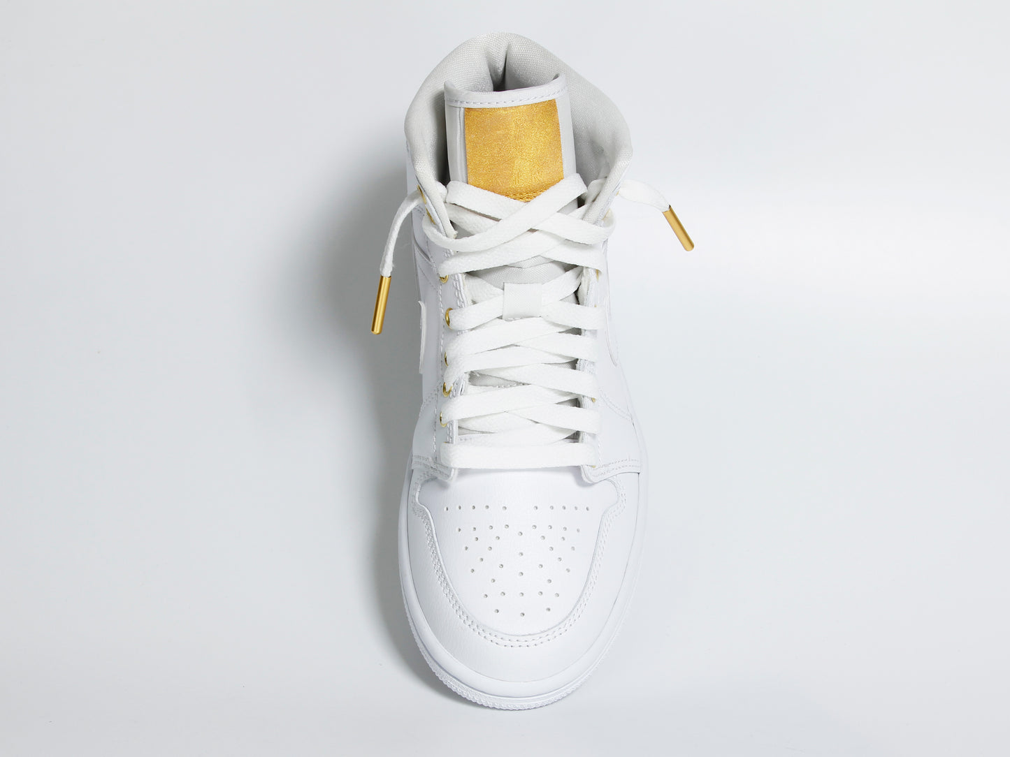 Women's Custom Jordan 1 Mid White & Gold